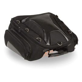 Milwaukee Leather MP8105 Large Black Textile Motorcycle Back Rack Sissy Bar Bag with 4 Outer Pockets - One Size