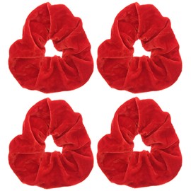 Zac's Alter Ego Set of 4 Very Large Value Velvet Hair Scrunchies - Basic Hair Accessory