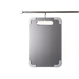 Titanium Cutting Board-2025 New Upgrade 100% Pure Titanium Cutting Boards For Kitchen,With Silicone Corner Protect, 0.06 Inch Thick,1PCS Double-Sided Used,Medical-grade Mat (11.41"x7.87")