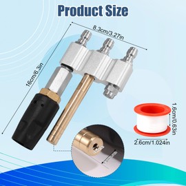 3 in 1 Shooter Tip M5 Twist Nozzle, Adjustable Pressure Washer Nozzle 3-7 GPM Stainless Steel Soft Wash Shooter Tip with 1/4'' Quick Connect for Washing Vehicle Garden