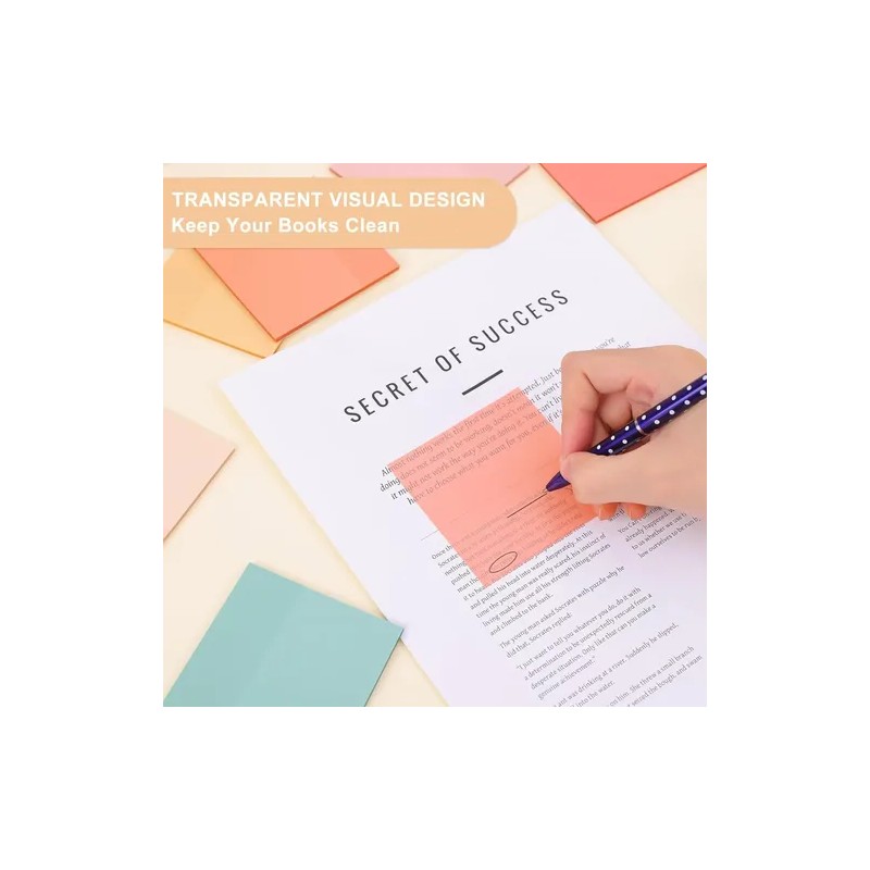 1200 Hojas Notas Adhesivas Neon Tipo Post-it 7.6x7.6cm Block