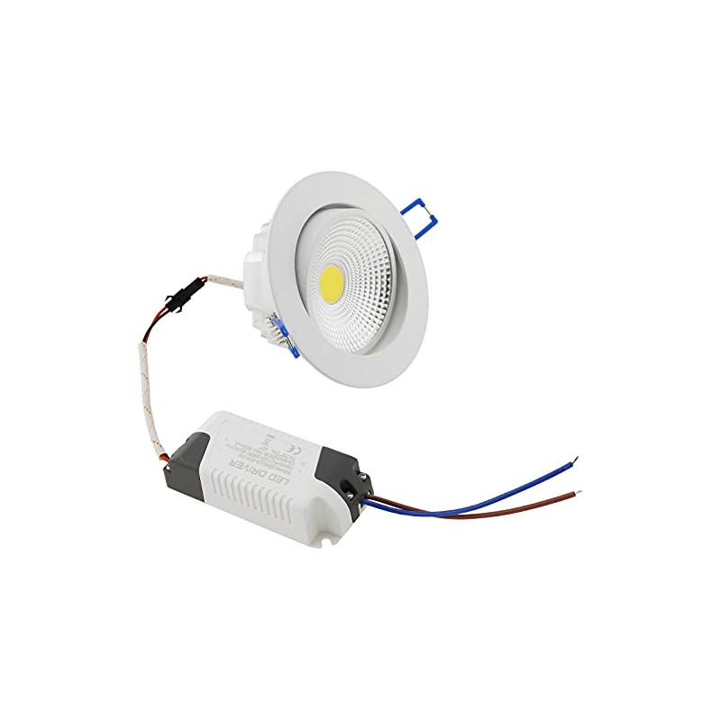 COB LED Recessed Luminaire "- 7" White 7W 450lm Warm