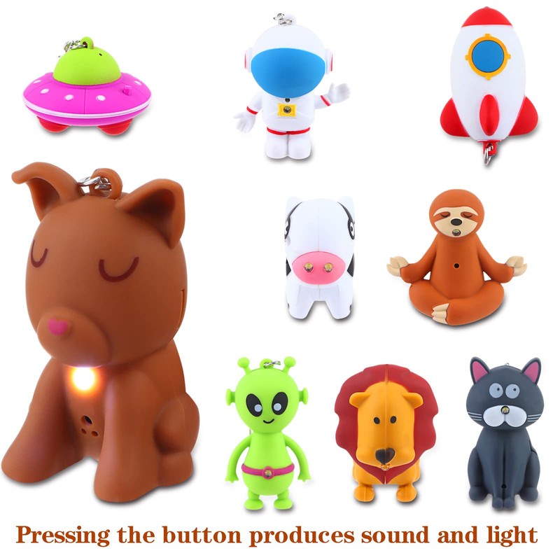 9 Pieces Nurse Flashlight Pediatric, Nurse Flashlight Keychain, Animal Flashlight