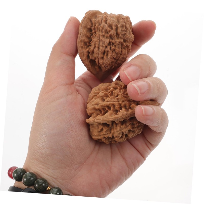 KOMBIUDA 2pcs Walnut Hand Massage Balls for Acupressure Therapy and