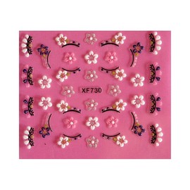 Generic Flower Smile Love Heart Nail Sticker Rhinestone Daisy Rose 3D Crystal Xf730 Nail Wraps Stickers Manicure Supplies for Women Nails Full Long Lasting Easy Apply and Remove