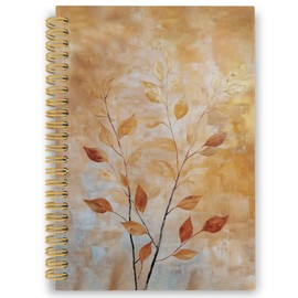 XPH Vintage Fall Leaves Spiral Notebook, Autumn Plant Journaling Notebooks for Note Taking, Autumn Botanical Hardcover Journal for Writing 160 Pages 5.5 x 8.3 Inch, Fall Gifts for Women