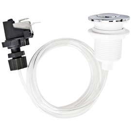 Hot Tub Air Switch 16A On Off Push Air Button Switch for Jetted Whirlpool Jet Bath Tub Spa Air Switch Air Activated Switch Button for Sink Top Garbage Disposal Part (1 Set, Polished Silver)