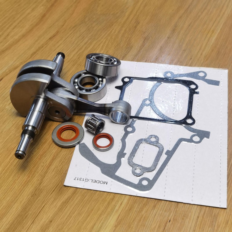 KUMEKA MS661 Crankshaft with Bearing Seals Pin Gaskets Assembly, silver