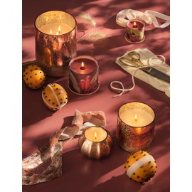 Large Radiant Glass Candle, Cardamom Pomander