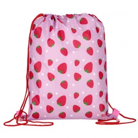 sarcia.eu Gym Bag Black and Blue Shoe Bag for Physical Education, School Shoulder Bag for Players, Game Controller, Gamepad 32 x 38 cm School and Nursery Sports Bag, Sports Bag, strawberry, Classic