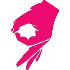 NBFU Decals Symbol Gotcha Hand Style 3 (Pink) (Set of 2) Premium Waterproof Vinyl Decal Stickers for Laptop Phone Accessory Helmet Car Window Bumper Mug Tuber Cup Door Wall Decoration