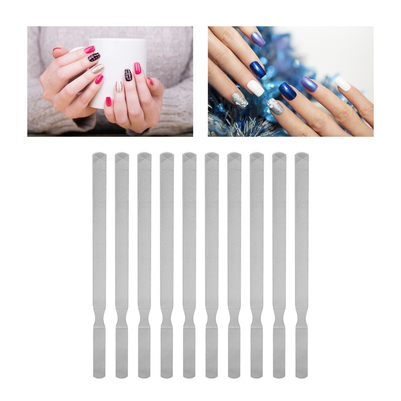 10pcs Stainless Steel Nail File 4 Sides Nail File Fine