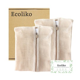 Ecoliko® Large Cotton Laundry Net in XL for Transparent Curtains [Pack of 2], Laundry Bag for Jackets & Sweaters in the Washing Machine, Odourless & Gentle on the Skin, 50 x 60 cm, Beige
