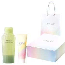 AYURA [Healing Gift] Bath Fee & Hand Cream Set [Meditation Bath T] 10.1 fl oz (300 ml) + Aroma Hand Cream 1.8 oz (50 g) Present, Healing, Relaxing, Bath Salt, Bath Oil