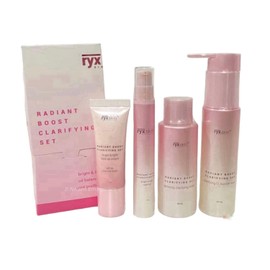 Lydia Grace Luxe Beauty Radiant Boost Clarifying Set for Face, Kbeauty Formulation, Anti-aging, Unscented, Fragrance Free, Facial Skin Care Sets and Kits
