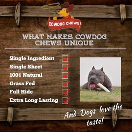 Cowdog Chews Retriever Roll 9-10 inch all Natural Rawhide Dog Treat (10 Pack)