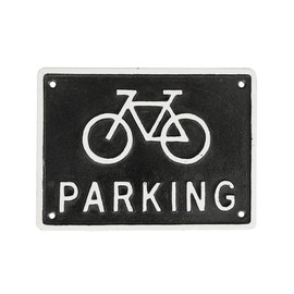 Dulton R855-994BK BICYCLE PARKING Iron Sign, Black, Symbolic Charm, Bicycle Storage Sign, Wall Mounted, 7.7 x 5.7 inches (195 x 145 mm)