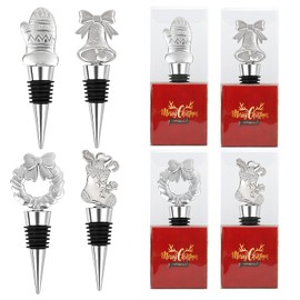 12PCS Christmas Wine Bottle Stoppers Set for Holiday Decoration Christmas Party Favors for Winter Decor Xmas Wine Stopper Gift for Guests Souvenir