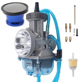 YJGZSVK PWK36 Carburetor For Honda TRX250X CR250 CR250M ATC250R Suzuki RM125 RM250 Yamaha YZ125 Air Filter（Blue）
