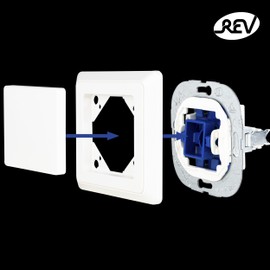 REV 0510046992 PrimaLuxe flush-mounted socket 1-way Complete Set: Frame and insert, white