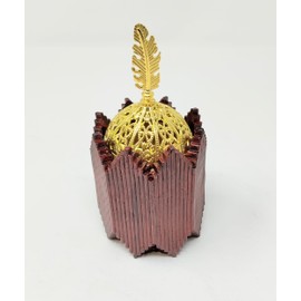 Premium Log Incense Burner Holder Set with Bakhoor Burners - Handcrafted Wooden Home Decor for Burning All Types of Home JR23080 Incense (Incense/Coal) JR23080 (Brown)