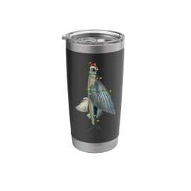 Xmas Lights Santa Hat Flying Fish Christmas Stainless Steel Insulated Tumbler