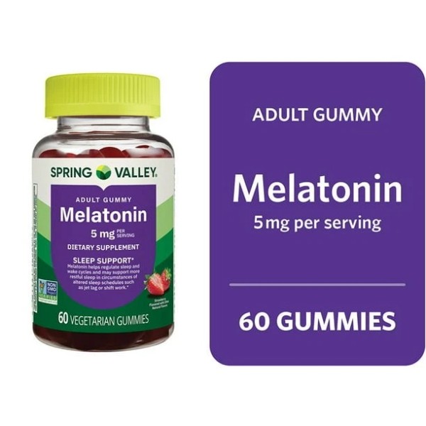 Spring Valley Melatonin Pectin Gummies 5mg 60 Ct – Strawberry