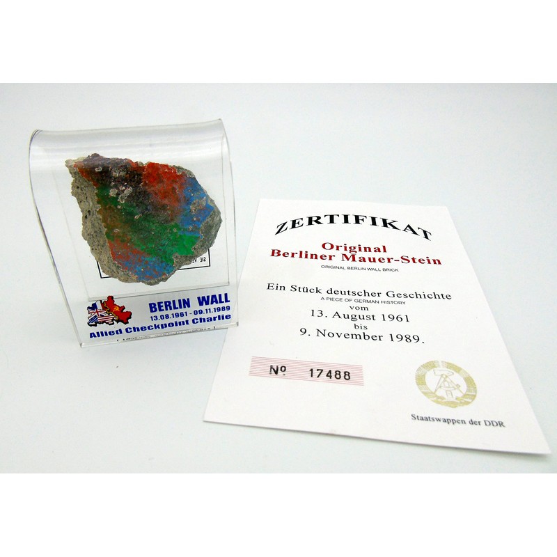Original Piece of the Berlin Wall in Checkpoint Charlie Motive