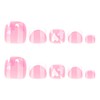 24 Pcs Pink Press On Toenails for Women,YEFIUO Acrylic Fake