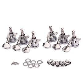 Alnicov 6R Inline Locked String Guitar Tuning Pegs keys Tuners Machine Heads Tuners Keys,Sliver