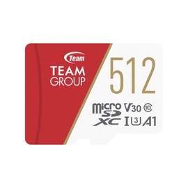 Team MicroSDXC Card, 512 GB, High Speed Transfer, UHS-1, U3, V30, A1 Compatible, Switch Operation Verified, 10 Year Limited Warranty in Japan, SD Converter Adapter Included