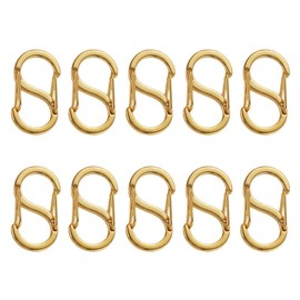 FUPUTWO Carabiner Key Chain S-Shaped Connection Metal Hook Stainless Steel Accessories (Gold 0.9 inches (22 mm)