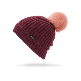 [ボルコム] レディース ニットキャップ (ボンボン付き) [ K5851905 / Lula Beanie ] 帽子 スノーボード レディース MER_グレー US O/S (FREE サイズ)