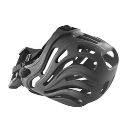 AiliStar Soft Dog Muzzle Rubber Pet Muzzle for Dogs Dog Muzzles with Quick-Release Buckle Stripe Prevent for Biting Barking Chewing Black Medium