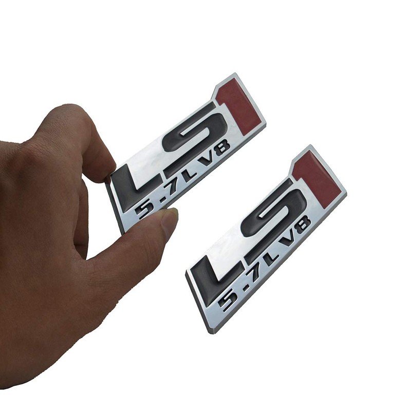 2X LS1 5.7L V8 Fender Emblem Decal Badge Nameplate Letter
