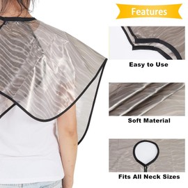 Barber Haircut Cape Hair Dye Cape Hair Coloring Cape Waterproof Capes Salon Cape for Hair Stylist Hair Cutting Color (Clear)