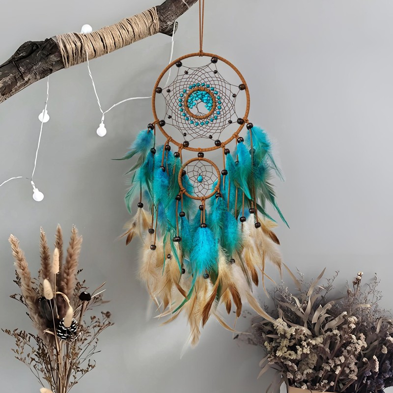 Tree of Life Dream Catchers Handmade Blue Dreamcatcher Home Wall