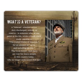 ZYQFN What Is A Veteran, Picture Frame 4x6, A Battefield Full of Smoke, American Flat Picture Frame,Memorial Gifts, Patriotic Decor, Military Birthday Party Decor, Table Top or Wall Mount. (026)