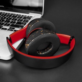 SoloWIT Cooling Gel Replacement Ear Pads Cushions for Beats Solo 2 & Solo 3 Wireless On-Ear Headphones, Earpads with High-Density Noise Isolation Foam, Added Thickness - Black Gold