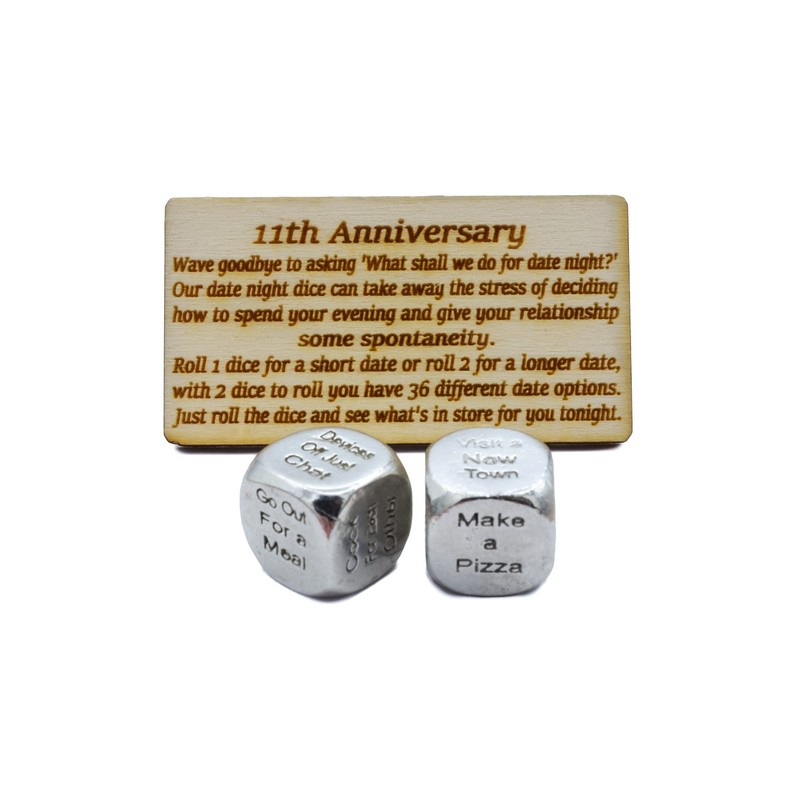 11 Year Anniversary Metal Date Dice Create a Unique 11th