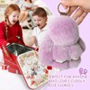 MINGRI Soft Bunny Keychain with Tin,Cute Plush Keychain Rabbit for