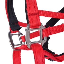 Big Dog Styles Head Collar, Made in UK for Large and Giant Breeds, Maximum Control, Stop Pulling, Anti Chew, Stainless Steel Fittings, Fully Lined. (Red, 3)