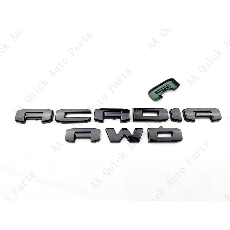 GMC 2PC Set Gloss Black Rear Tailgate Acadia AWD OVERLAY
