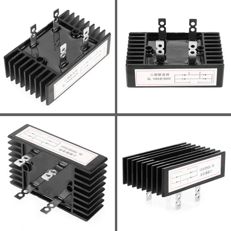 MUNEFE 100A Bridge Rectifier, 2 Phase Diode Bridge Rectifier, High