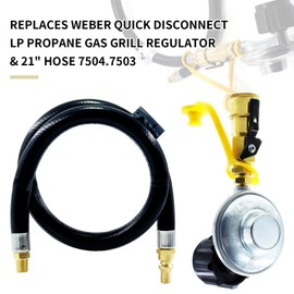 MCAMPAS Kit de manguera y regulador de desconexión rápida para Weber 65570 7503 7504 piezas, compatible con Weber Spirit 500 y 700, Genesis 1000-5000, Platinum I y II