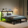 Full Size Metal Platform Bed Frame w/LED Headboard & USB