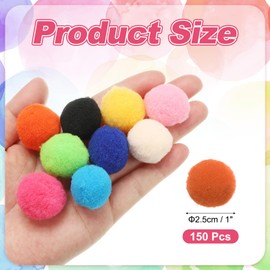 PATIKIL Pom Poms 1 Inch / 2.5 cm, Pack of 150 Small Pom Pom Balls Fluffy Craft Pompoms for Crafts Arts DIY Decorations Craft Supplies, Orange