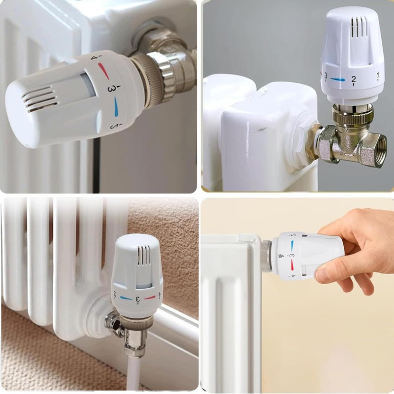 2 PCS Thermostatic Radiator Valve Head, Universal TRV Valves Head