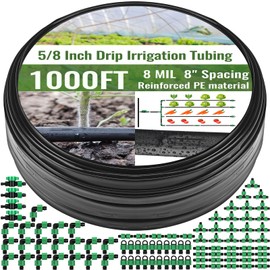 Maasechs 1000 ft 5/8 Inch Drip Tape Irrigation Kit Drip Tape 8 Mil 8" Spacing Hose Garden Watering Tubing System Automatic Irrigation Equipment for Plant, Landscape, Yard, Lawn and Farm