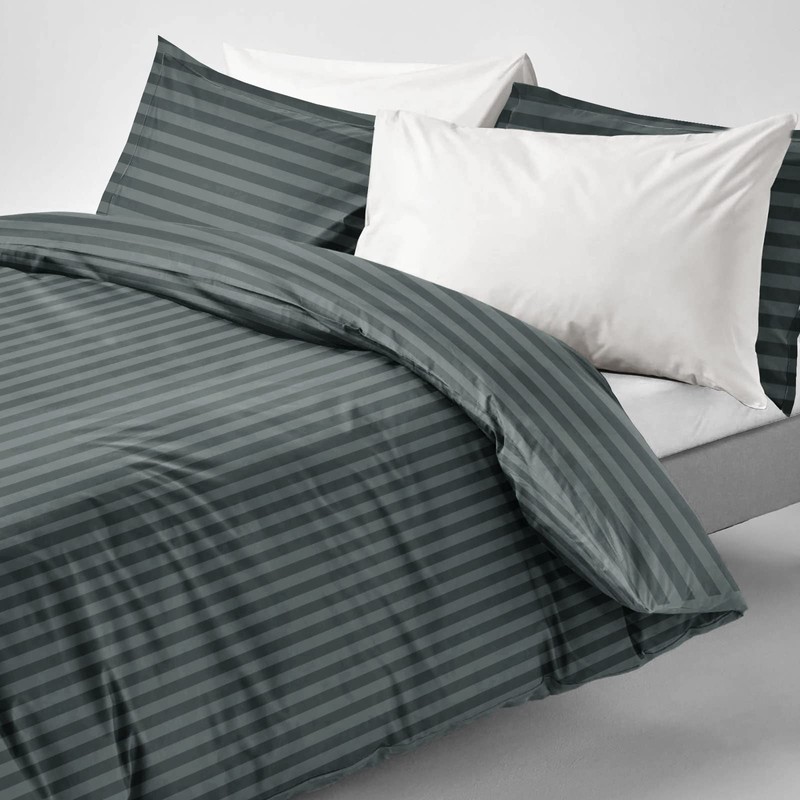 Imperial Rooms Single Duvet Cover Set Reversible Stripes Satin Bedding